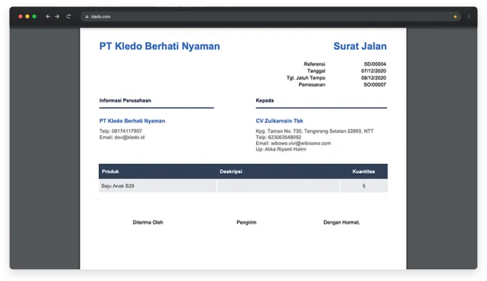 surat jalan terintegrasi
